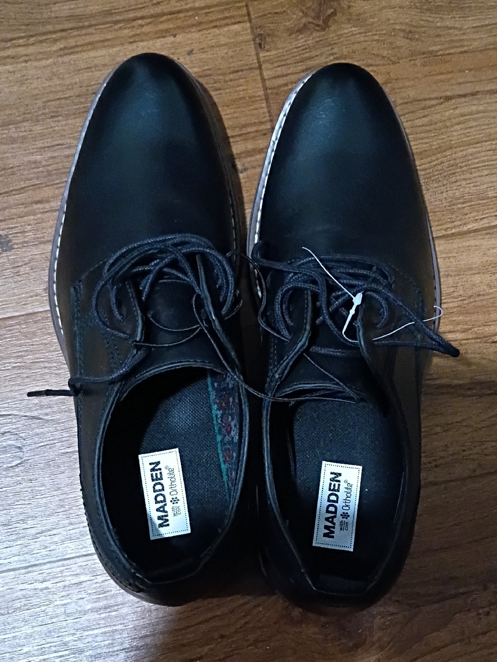 Madden Girl Black Lace-Up Derby Shoes